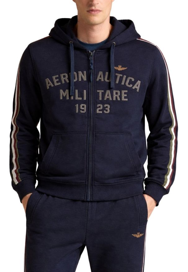 Aeronautica Militare - AERONAUTICA MILITARE Granatowa bawełniana męska bluza, Rozmiar XL. Okazja: na co dzień. Kolor: niebieski. Materiał: bawełna. Styl: casual