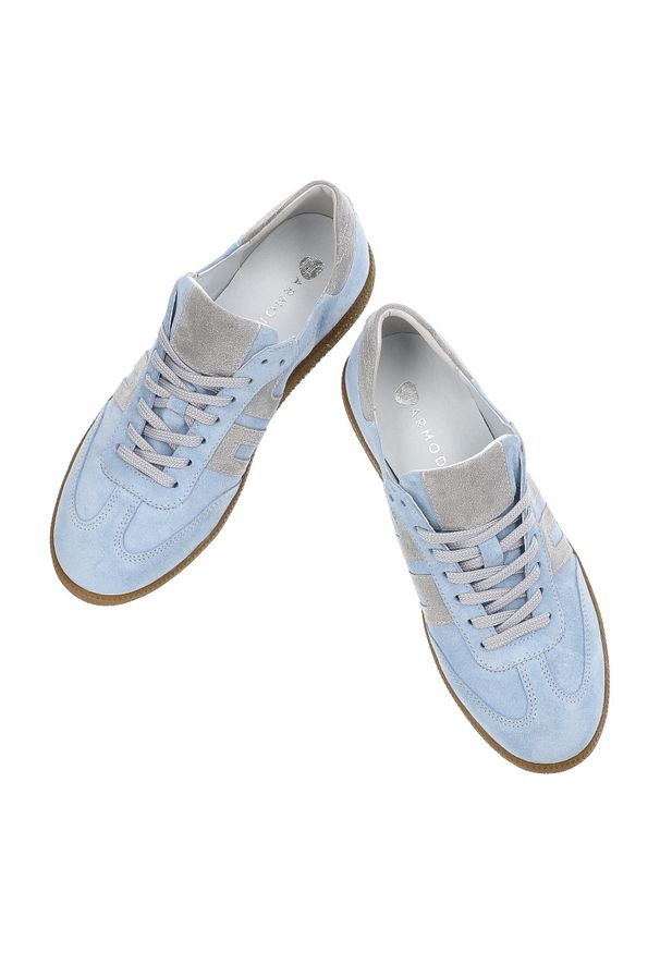Niebieskie Sneakersy Armodo Modne Zamszowe Obuwie Damskie. Okazja: na co dzień. Zapięcie: sznurówki. Kolor: niebieski. Materiał: zamsz. Szerokość cholewki: normalna. Styl: klasyczny, casual, elegancki
