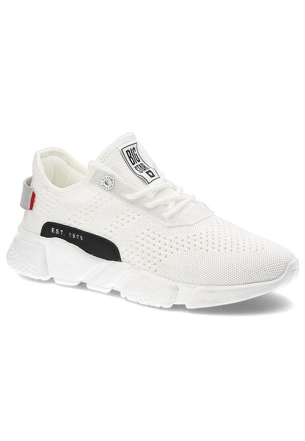 Big-Star - Białe Sneakersy Big Star Damskie Buty Sportowe. Okazja: na co dzień. Kolor: biały. Materiał: materiał. Szerokość cholewki: normalna. Styl: sportowy
