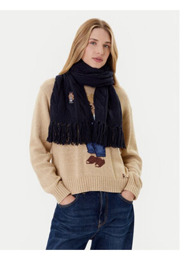 Polo Ralph Lauren Szalik 455981434002 Granatowy. Kolor: niebieski. Materiał: wełna