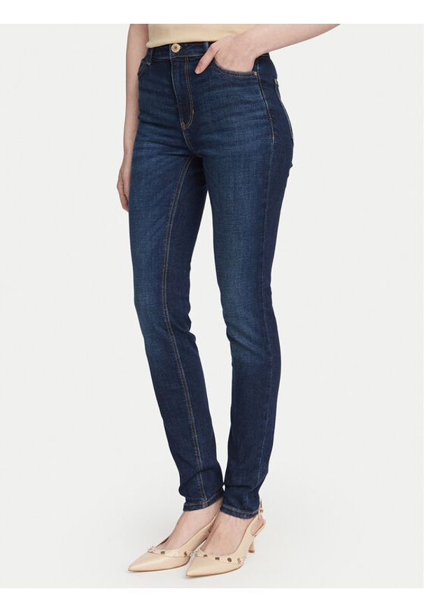 Guess Jeansy W6YA46 D1537 Granatowy Skinny Fit. Kolor: niebieski