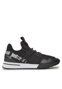 Just Cavalli Sneakersy 75QA3SD3 Czarny. Kolor: czarny. Materiał: skóra