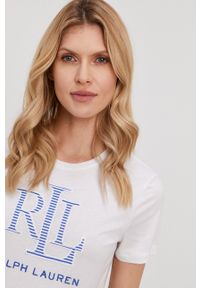 Lauren Ralph Lauren - T-shirt. Kolor: biały. Materiał: dzianina. Wzór: aplikacja #3