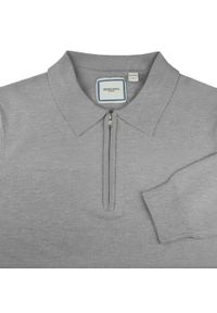 Męski, Lekki Sweter z Wiskozy z Kołnierzykiem Polo - Brave Soul - Popiel. Typ kołnierza: polo. Materiał: poliester, poliamid, wiskoza #2
