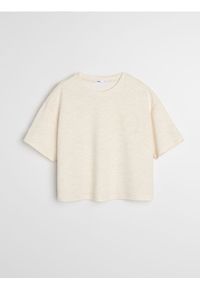 Sinsay - Bluza z domieszką wiskozy - kremowy. Kolor: kremowy. Materiał: wiskoza #1