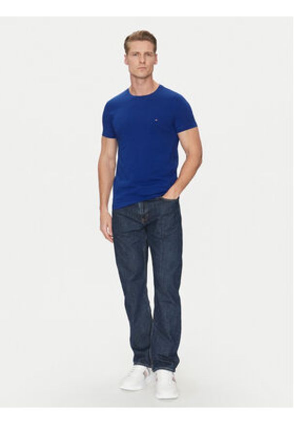 TOMMY HILFIGER - Tommy Hilfiger T-Shirt MW0MW10800 Niebieski Slim Fit. Kolor: niebieski. Materiał: bawełna