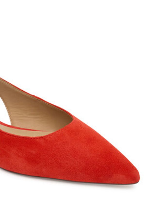 Lauren Ralph Lauren - LAUREN RALPH LAUREN Baleriny Severn Calfskin 802967746004 Pomarańczowy. Kolor: pomarańczowy. Materiał: zamsz, skóra