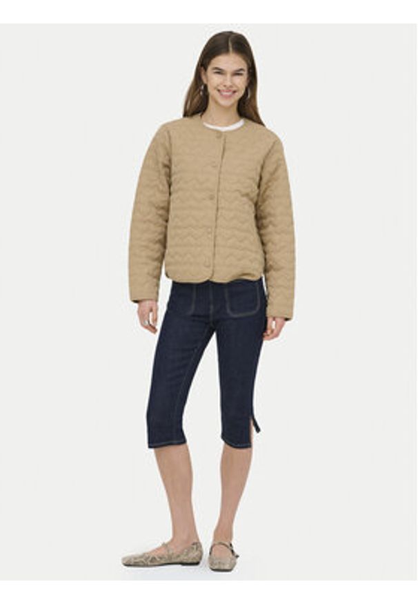 only - ONLY Kurtka przejściowa Heart 15366265 Beżowy Regular Fit. Kolor: beżowy. Materiał: syntetyk