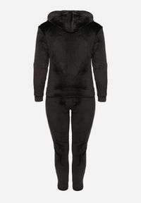 Born2be - Czarny Welurowy Komplet Dresowy z Polarem Spodnie i Bluza Seviona. Kolekcja: plus size. Kolor: czarny. Materiał: dresówka, polar, welur #3