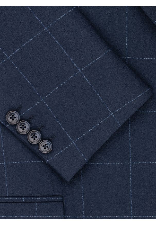 Pako Lorente - PAKO LORENTE – Granatowa marynarka w kratę Windowpane. Kolor: niebieski. Styl: elegancki