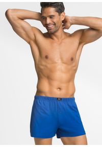 bonprix - Luźniejsze bokserki z bawełnianego dżerseju (3 pary). Kolor: czarny, niebieski. Materiał: jersey, bawełna #1