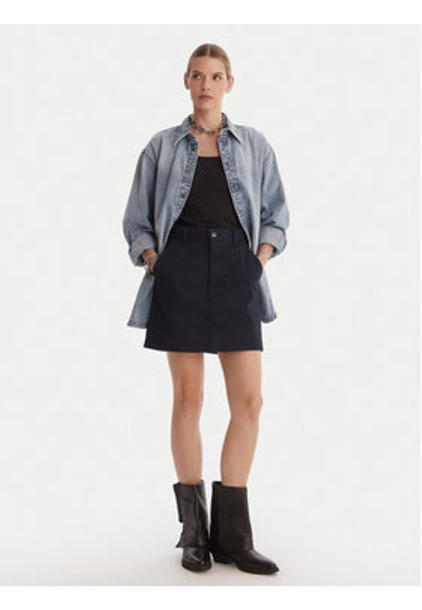 G-Star RAW - G-Star Raw Spódnica mini D29095-5126 Granatowy Regular Fit. Kolor: niebieski. Materiał: bawełna