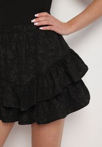 Born2be - Czarne Spódnico-Szorty z Falbankami Sopelira. Okazja: na co dzień. Stan: podwyższony. Kolor: czarny. Styl: casual, elegancki #7