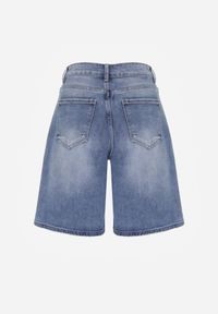 Renee - Niebieskie Szorty Jeansowe z Bawełny Jorts High Waist Sirenora. Okazja: na co dzień. Stan: podwyższony. Kolekcja: plus size. Kolor: niebieski. Materiał: jeans, bawełna. Wzór: gładki. Sezon: lato. Styl: casual #7