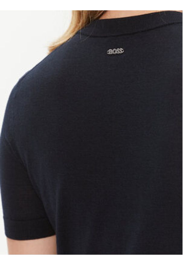 BOSS - Boss Sweter Falyssiasi 50492857 Granatowy Regular Fit. Kolor: niebieski. Materiał: wełna