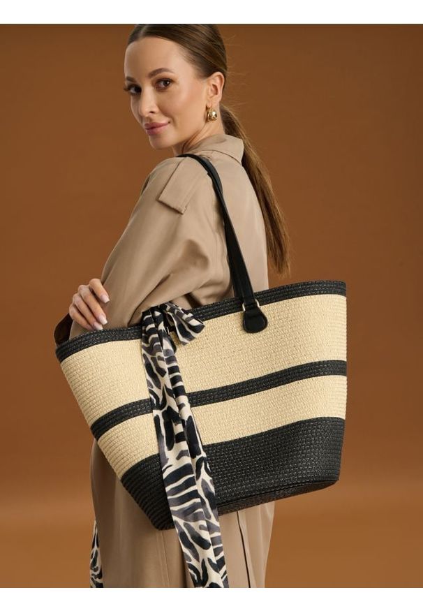 Sinsay - Pleciona torebka shopper - wielobarwny