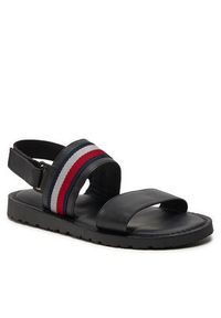 TOMMY HILFIGER - Tommy Hilfiger Sandały Core Hilfiger Lth Strappy Sandal FM0FM05009 Czarny. Kolor: czarny. Materiał: skóra #6