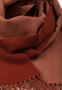 Born2be - Bordowy Klasyczny Szalik z Bawełny i Wiskozy z Frędzlami Vetilisa. Kolor: czerwony. Materiał: bawełna, wiskoza. Styl: klasyczny #3