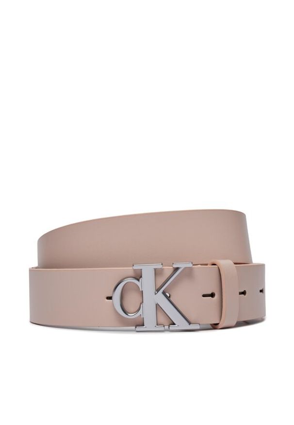 Calvin Klein Jeans Pasek Damski Round Mono Pl Lthr Belt 30Mm K60K611490 Różowy. Kolor: różowy. Materiał: skóra