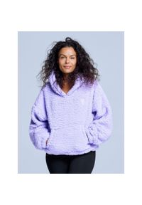 POEDERBAAS - Bluza z kapturem Fluffy - damska - na cztery pory roku - Teddy - liliowa. Typ kołnierza: kaptur. Kolor: fioletowy. Materiał: poliester. Sezon: zima. Sport: narciarstwo #1