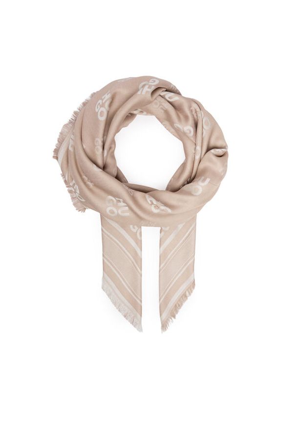 Hugo - HUGO Chusta Alyin 50517684 Brązowy. Kolor: brązowy. Materiał: wiskoza