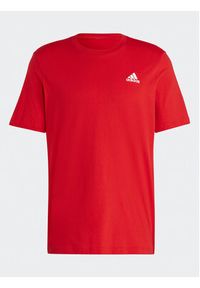Adidas - adidas T-Shirt Essentials Single Jersey Embroidered Small Logo T-Shirt IC9290 Czerwony Regular Fit. Kolor: czerwony. Materiał: bawełna