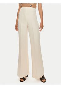 TwinSet - TWINSET Spodnie materiałowe 241TT2104 Beżowy Wide Leg. Kolor: beżowy. Materiał: wiskoza #1
