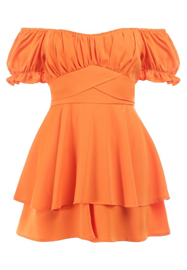 Born2be - Pomarańczowy Kombinezon Rhodosyne. Okazja: na randkę, na ślub cywilny, na wesele. Kolor: pomarańczowy. Styl: elegancki