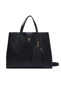 TOMMY HILFIGER - Tommy Hilfiger Torebka Th Icon Satchel AW0AW18723 Czarny. Kolor: czarny. Materiał: skórzane #2