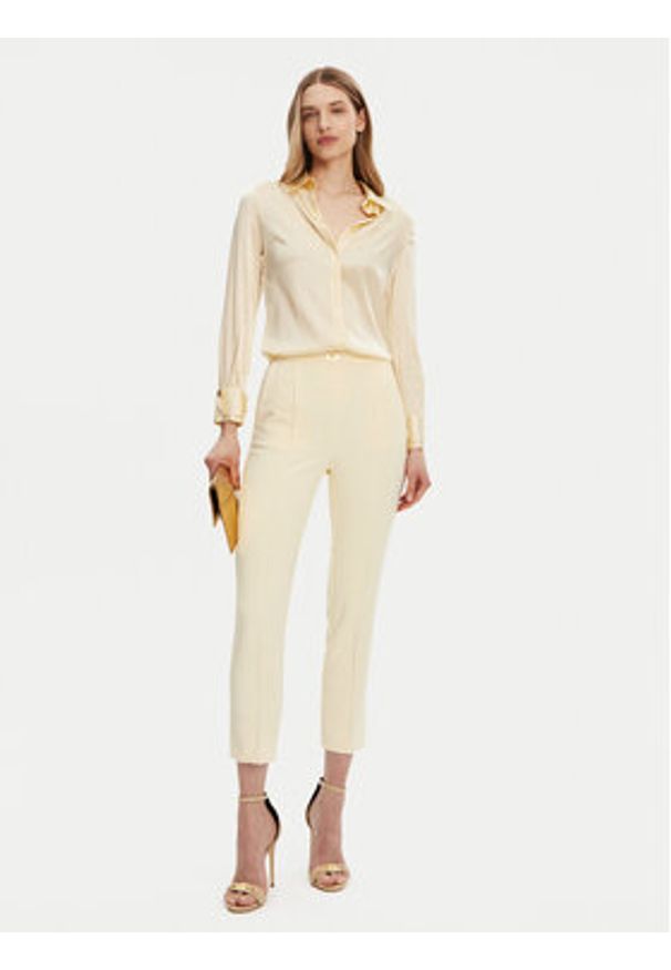 Elisabetta Franchi Spodnie materiałowe PA-076-51E2 Żółty Regular Fit. Kolor: żółty. Materiał: syntetyk