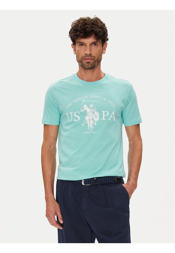U.S. Polo Assn. T-Shirt MUP4203 Niebieski Regular Fit. Typ kołnierza: polo. Kolor: niebieski. Materiał: bawełna
