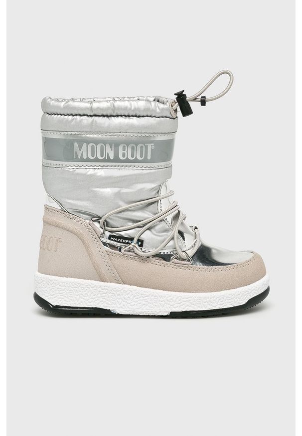 Moon Boot - Śniegowce dziecięce Soft. Nosek buta: okrągły. Kolor: srebrny. Materiał: syntetyk, materiał. Szerokość cholewki: normalna. Sezon: zima