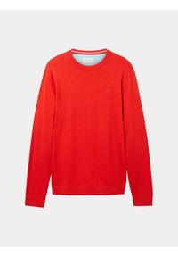 Tom Tailor Sweter 1039810 Czerwony Regular Fit. Kolor: czerwony. Materiał: bawełna #7