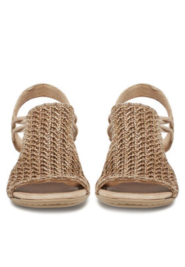 Rieker Sandały 64962-60 Beżowy. Kolor: beżowy. Materiał: materiał