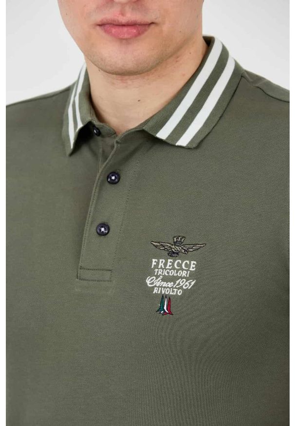 Aeronautica Militare - AERONAUTICA MILITARE Zielone męskie polo Short Sleeve, Rozmiar L. Typ kołnierza: polo. Kolor: zielony