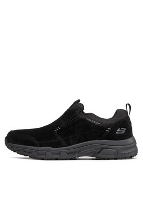 skechers - Skechers Półbuty Rydock 237282/BBK Czarny. Kolor: czarny. Materiał: zamsz, skóra