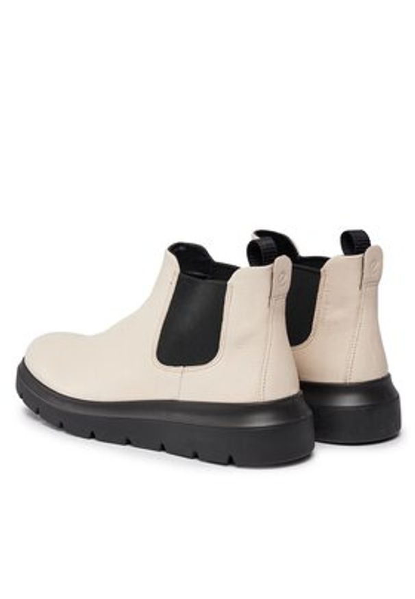 ecco - ECCO Sztyblety Nouvelle 216233-01378 Écru. Materiał: materiał