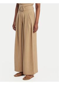 Eleh Spodnie palazzo SS260099 Beżowy Wide Leg. Kolor: beżowy. Materiał: lyocell #1