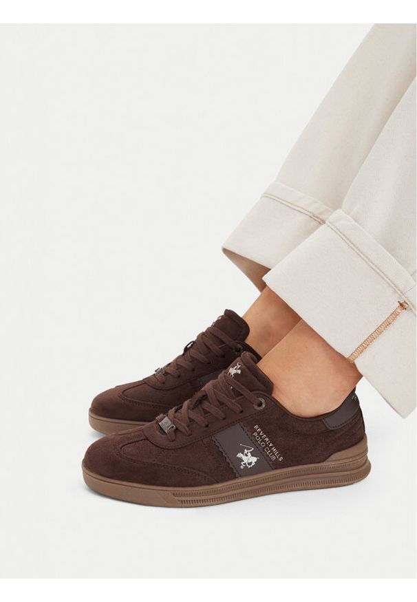 Beverly Hills Polo Club Sneakersy CEO-A1419104A Brązowy ciemny. Kolor: brązowy. Materiał: materiał