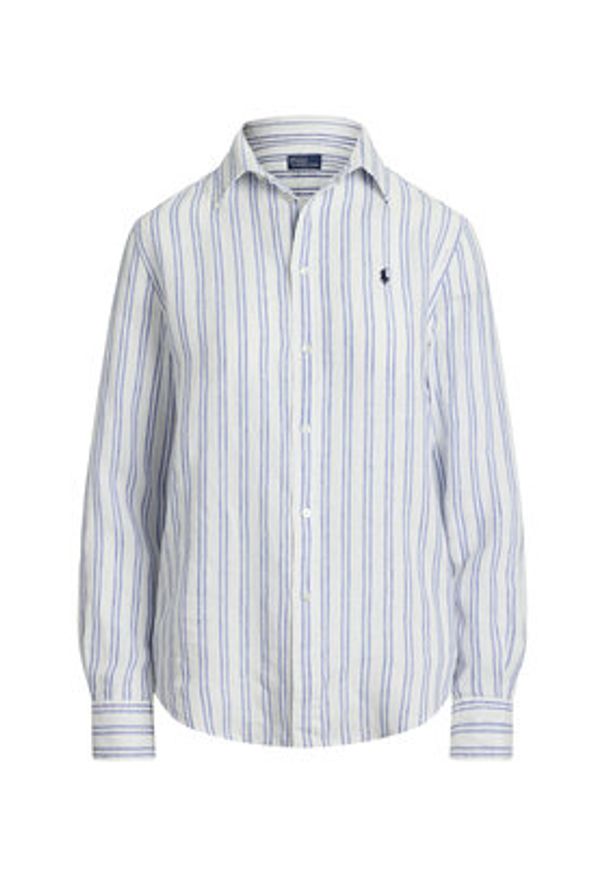 Polo Ralph Lauren Koszula 211970691007 Błękitny Classic Fit. Typ kołnierza: polo. Kolor: niebieski. Materiał: len