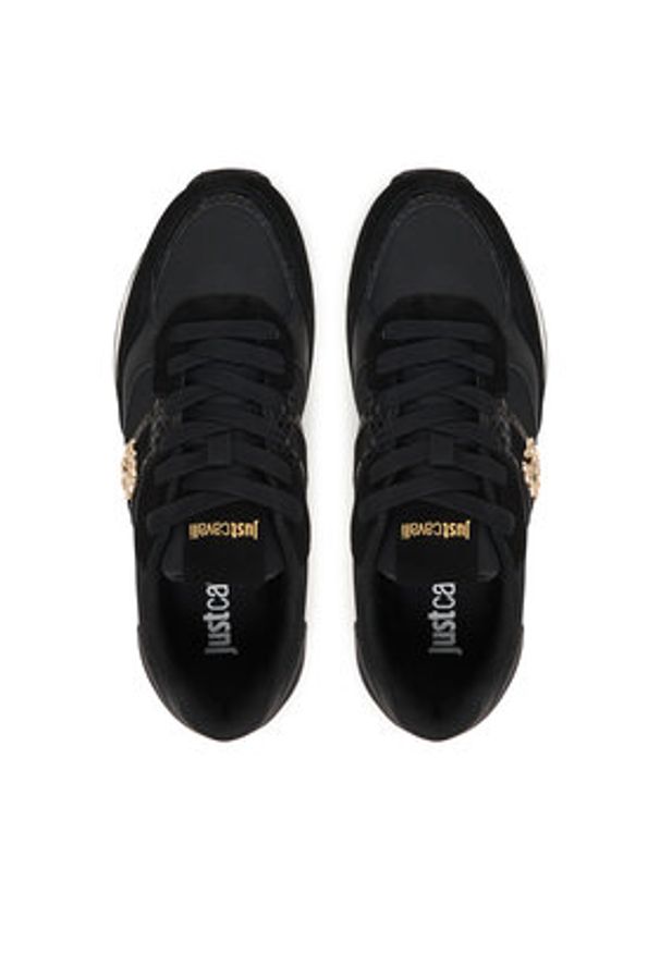 Just Cavalli Sneakersy 80RA3SJ2 ZSE68 Czarny. Kolor: czarny. Materiał: skóra, zamsz
