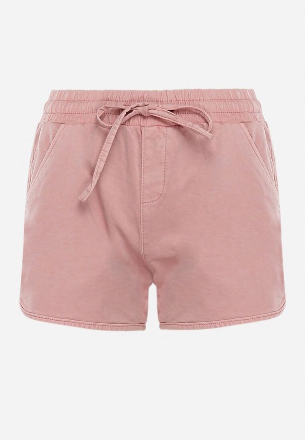 Born2be - Różowe Bawełniane Szorty z Gumką w Talii Cazorea. Okazja: na co dzień. Kolor: różowy. Materiał: bawełna. Sezon: lato. Styl: elegancki, casual