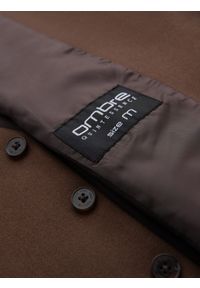 Ombre Clothing - Męska kamizelka garniturowa z klasycznym detalem i podszewką – brązowa V2 - Rozmiar: L. Kolor: brązowy. Materiał: wiskoza, poliester, materiał. Styl: klasyczny #5