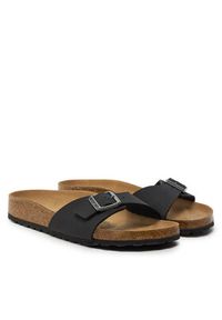 Birkenstock Klapki Madrid Bs 1020060 Czarny. Kolor: czarny. Materiał: skóra