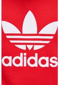 adidas Originals bluza bawełniana Adicolor męska kolor czerwony z nadrukiem. Okazja: na co dzień. Kolor: czerwony. Materiał: bawełna. Długość rękawa: raglanowy rękaw. Wzór: nadruk. Styl: casual #4