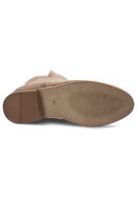 Botki damskie Vinceza, cholewka z materiału zabudowany fason za kostkę zapinane na suwak, beżowe, 39961. Wysokość cholewki: za kostkę. Kolor: beżowy. Materiał: materiał. Szerokość cholewki: normalna #3