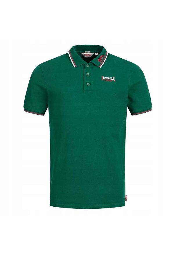 Polo Lonsdale Lion. Typ kołnierza: polo. Kolor: zielony. Styl: elegancki, sportowy