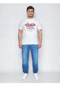 Big-Star - Koszulka męska z nadrukiem biała Merret 100. Okazja: na co dzień. Kolor: biały. Materiał: jeans, bawełna. Wzór: nadruk. Styl: casual