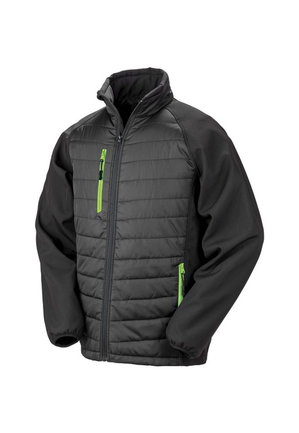 RESULT - Kurtka Result Softshell Rembourrée Black Compass. Kolor: wielokolorowy, czarny, zielony. Materiał: softshell