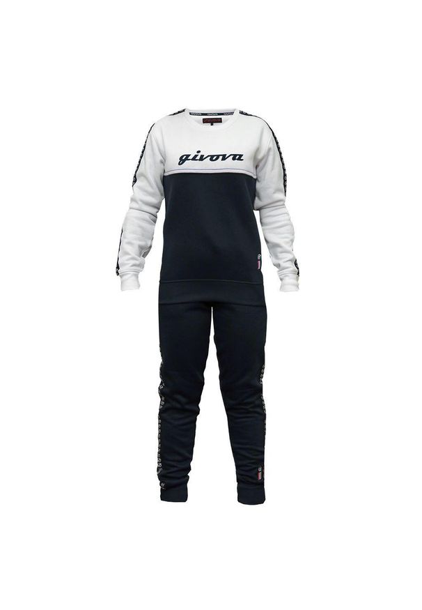 Givova - GIVOVA Damski dres 100 g felpa, okrągły dekolt, 2XS. Kolor: wielokolorowy, biały, brązowy. Materiał: dresówka